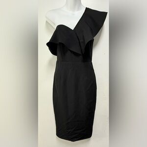 Black Asymmetrical One-Shoulder Cocktail Dress